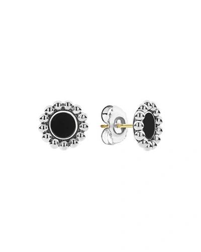 Lagos Sterling Silver Maya Black Onyx Stud Earrings