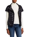 Herno Short-sleeve Snap-front Quilted Puffer Jacket In Black
