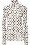 ISABEL MARANT JOYELA PRINTED STRETCH-JERSEY TURTLENECK TOP