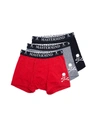 MASTERMIND JAPAN MASTERMIND WORLD 3-PACK GREY/RED/BLACK COTTON BOXERS,TR002/MULTI