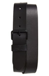 Allsaints Mens Black Thorn Branded Leather Belt 30 In Black