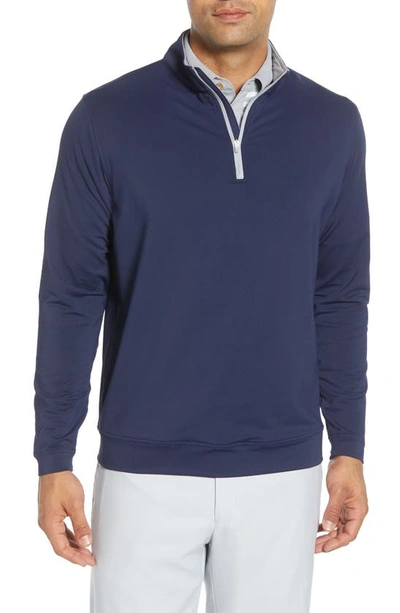 Peter Millar Crown Stretch Cotton And Modal-blend Half-zip Sweatshirt In Navy