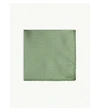 Eton Polka-dot Silk Pocket Square In Green