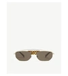 Alain Mikli A04014 Rectangle-frame Sunglasses In Black/brown