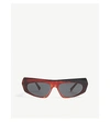 Alain Mikli Pose Irregular Sunglasses In Red/black