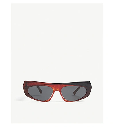 Alain Mikli Pose Irregular Sunglasses In Red/black