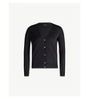 Theory Regal Wool-blend Cardigan In Navy