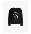 ARMANI EXCHANGE METALLIC LOGO-PRINT COTTON-BLEND SWEATSHIRT