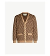 Gucci Rhombus Gg Logo-intarsia Cardigan In Beige Brown