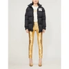 MOSCHINO LOGO-PATCH FUNNEL-NECK SHELL-DOWN JACKET