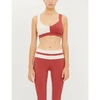 Vaara Elsa Two-tone Stretch Sports Bra In Cinnamon Almond