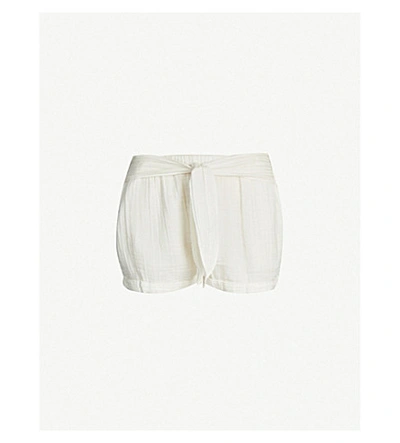 Anaak Maithili Tie-waist Cotton Shorts In White
