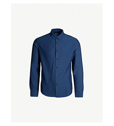 Sandro Regular-fit Cotton-twill Shirt In Blue