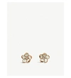 Shaun Leane Cherry Blossom Rose Gold-plated Vermeil Silver And Diamond Stud Earrings