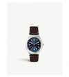 SWATCH HAPPY JOE FLASH STAINLESS STEEL AND LEATHER WATCH