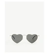 Saint Laurent Sl301 Heart-frame Sunglasses In Silver