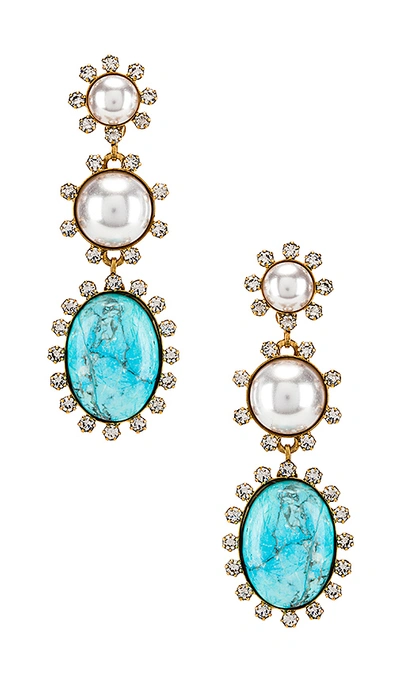 Elizabeth Cole Priscilla Earrings In Turquoise