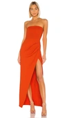 Nbd Lucilda Gown In Red Orange
