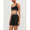 Adam Selman Sport Branded Stretch-jersey Sports Bra In Black