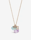 MONICA VINADER X CAROLINE ISSA 18CT ROSE GOLD-PLATED VERMEIL SILVER, AMETRINE AND AQUAMARINE NECKLACE,616-10058-RPNKISACMIX