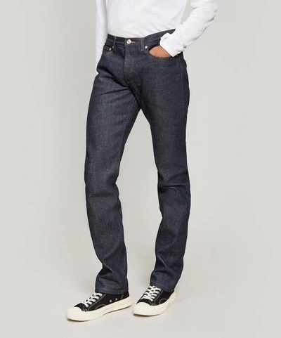 Apc Petit Standard Raw Jeans In Blue