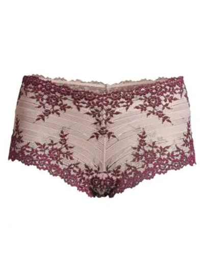 Wacoal Embrace Floral Boyshort In Sphinx Pickled Beet