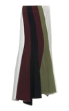 JW ANDERSON WOMEN'S STRIPED CREPE MAXI SKIRT,726289