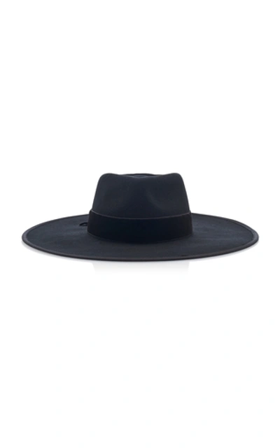 Avenue Rawson Wide Wool Fedora In Black