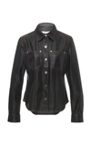PROENZA SCHOULER Faux Leather Button Down Shirt,737505