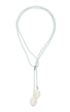 JOIE DIGIOVANNI GOLD-FILLED; AQUAMARINE; DIAMOND AND PEARL NECKLACE,769795