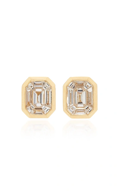 As29 Illusion 18k Gold Diamond Earrings