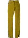 ANN DEMEULEMEESTER CROPPED SKINNY FIT TROUSERS