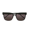 SAINT LAURENT Black Platinum Square Frame Sunglasses