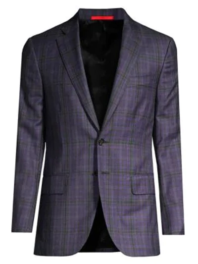 Isaia Men's Classic-fit Delain Selection Plaid Wool Sportcoat In Grey