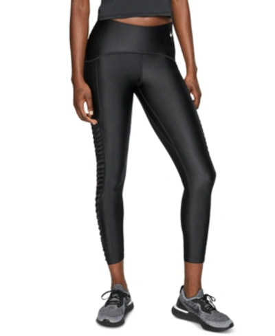 Nike Speed Dri-fit Mesh-twist Running Leggings In Black/reflective Silv