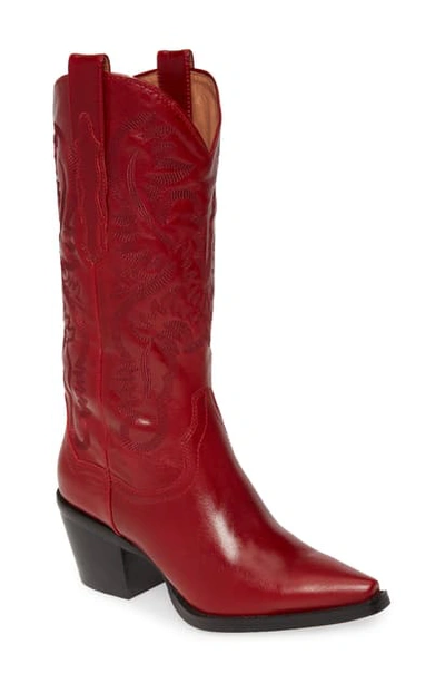 Jeffrey Campbell Dagget Western Boot In Red Leather