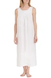 Eileen West Sleeveless Cotton Lawn Ballet Nightgown In Solid White