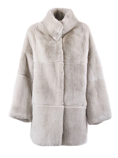 Sword 6.6.44 Pink Rabbit Fur Shearling Button-up Coat