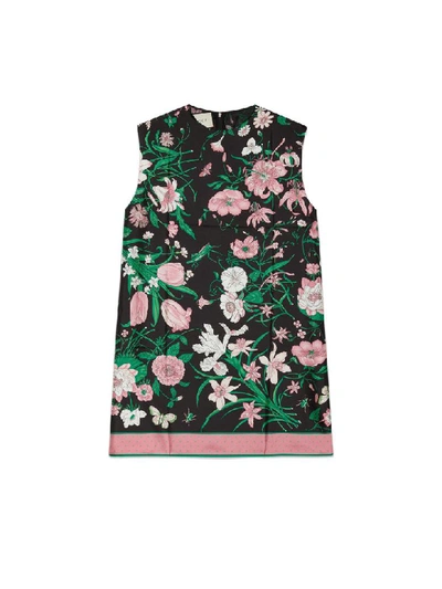 Gucci Sleeveless Flower Top In Black Pink