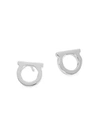 FERRAGAMO Silvertone Logo Stud Earrings/0.3"