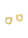 FERRAGAMO Goldtone & Faux-Pearl Logo Stud Earrings