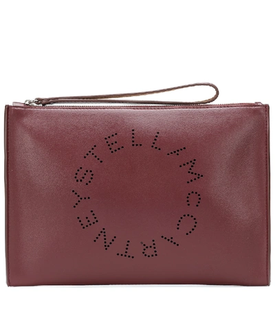 Stella Mccartney Stella Logo Faux-leather Pouch In Red