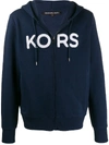 MICHAEL KORS LOGO ZIPPED HOODIE