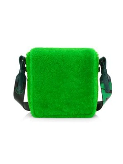 Off-white Binderclip Crossbody Bag In Green