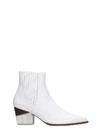 ALEXANDRE BIRMAN TEXAN ANKLE BOOTS IN WHITE LEATHER,11068695
