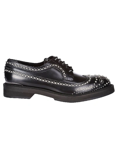 Alexander Mcqueen Lace-up Brogues In Black Gunmetal