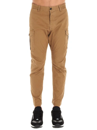 Dsquared2 16cm Sexy Stretch Cotton Cargo Trousers In Brown