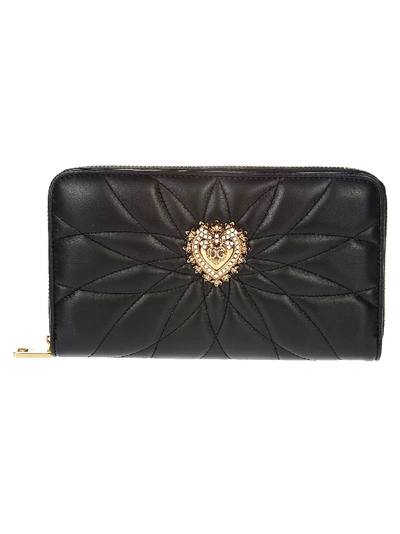 Dolce & Gabbana Logo Leather Wallet In Black