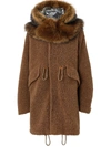 BURBERRY BROWN DOUBLE LAYERED PARKA,4559785