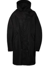 BURBERRY Logo Hooded Parka Black,8016356